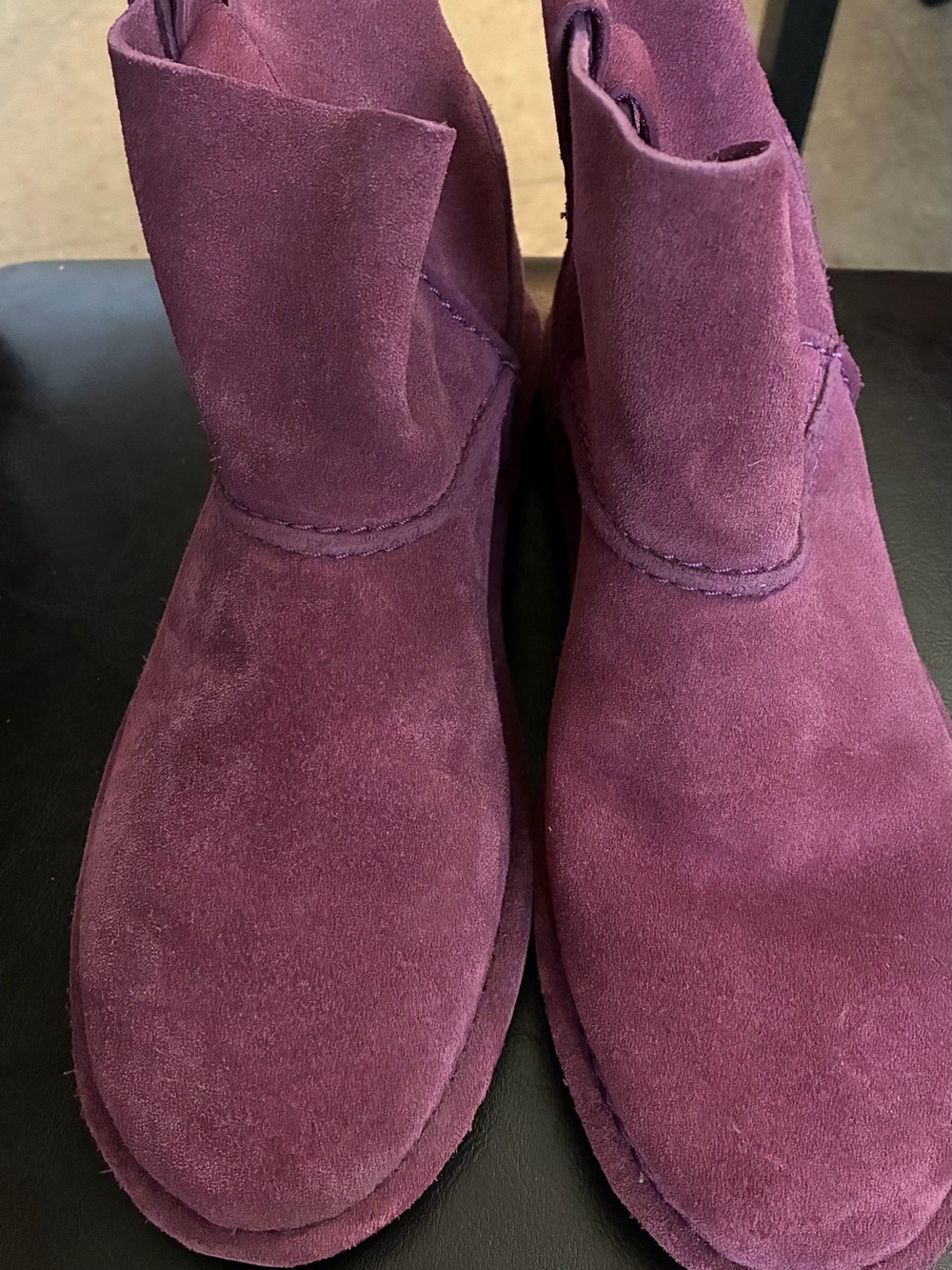 UGG Women's Suede Ankle Booties in Plum